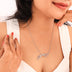 OLLUU Stripes Geometric Diamond Necklace Trendy Silver Diamond Necklace