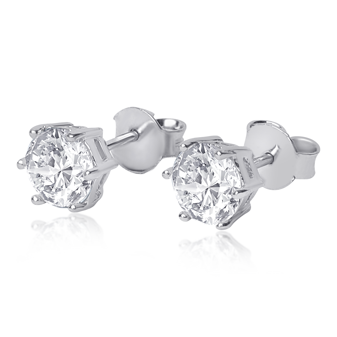 Round Shaped Silver Earrings