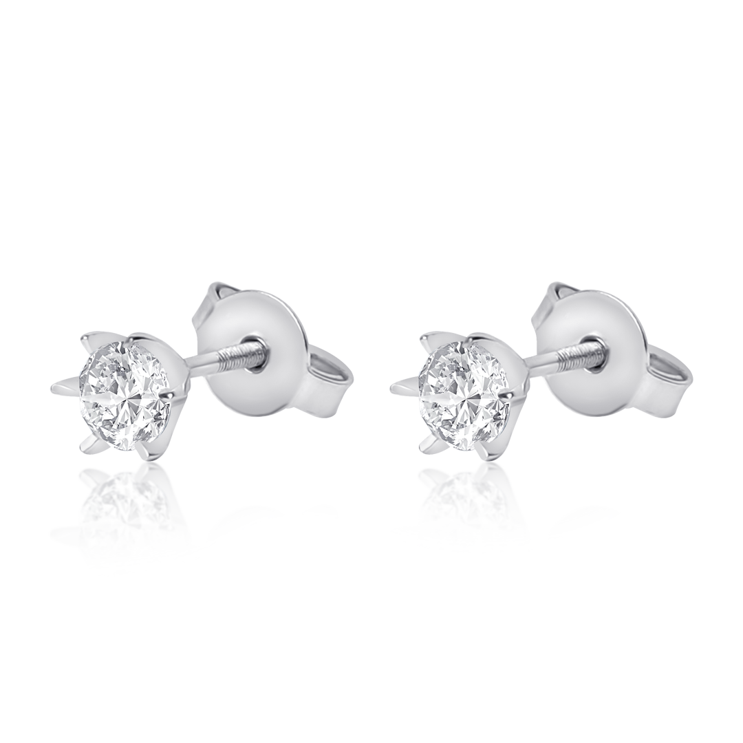 Solitaire Diamond Stud Earrings