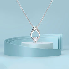 Load image into Gallery viewer, Radiate Elegance: OLLUU Silver Heart Diamond Necklace | Adjustable Rope Chain