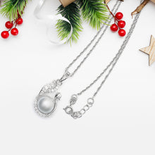 Load image into Gallery viewer, OLLUU Silver Peacock Pendant Necklace | Cubic Zirconia &amp; Pearl Jewelry