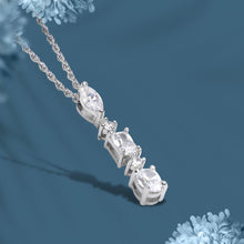 Load image into Gallery viewer, Illuminate Your Look: OLLUU Silver Falling Dew Drop Necklace | Sterling Silver Pendant