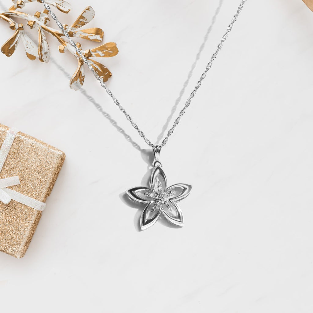 Shine Bright with OLLUU Silver Dual Star Necklace 925 Stamped Sterling Silver Pendant