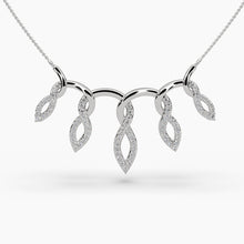 Load image into Gallery viewer, OLLUU Twisted Infinity Silver Diamond Necklace