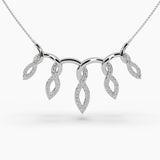 OLLUU Twisted Infinity Silver Diamond Necklace