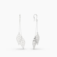 Load image into Gallery viewer, OLLUU Silver Leafy Allure Drop Earrings Silver Leaf Earrings, Sterling Silver Jewelry, Luxury Drop Earrings, Elegant Silver Accessories, OLLUU Earrings, Sophisticated Jewelry, Non-Allergenic Earrings, 925 Stamped Jewelry, Authentic Silver Earrings, Exquisite Craftsmanship, Designer Silver Jewelry, Stylish Accessories, Women&#39;s Fashion Earrings, High-Quality Silver, Statement Earrings, Unique Jewelry Designs, Timeless Elegance, Fashionable Silver Earrings, Premium Jewelry Collection, Gift Ideas for Her,