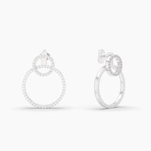 Load image into Gallery viewer, OLLUU Silver Over Laped Hoop Earrings Silver Hoop Earrings, Diamond Accented Earrings, Glittering Silver Jewelry, Sterling Silver Hoops, OLLUU Earrings, Glamorous Diamond Earrings, Non-Allergenic Hoops, 925 Stamped Jewelry, Authentic Silver Earrings, Luxe Hoop Designs, Designer Silver Jewelry, Stylish Accessories, Women&#39;s Fashion Earrings, High-Quality Silver, Statement Hoop Earrings, Sparkling Diamond Accents, Timeless Elegance, Fashionable Silver Earrings, Premium Jewelry Collection, Gift Ideas for Her,