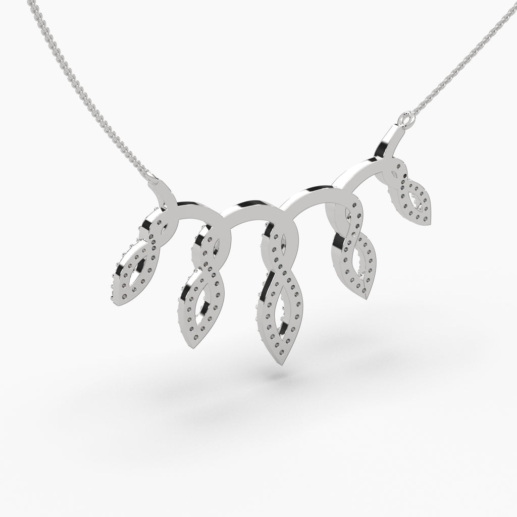 OLLUU Twisted Infinity Silver Diamond Necklace