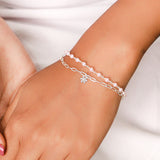 OLLUU Pink Pearl Star Bracelet | Sterling Silver Bracelet