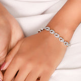 Shimmering Silver Crystal Diamonds Bracelet Elegant Marquise Design