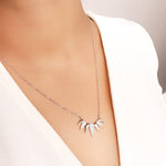 Load image into Gallery viewer, OLLUU Silver Unique Shape Diamond Necklace
