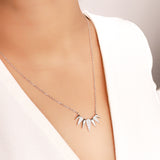 Shine Bright with OLLUU: Sterling Silver Diamond Necklace | Adjustable Rope Chain