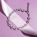 Load image into Gallery viewer, OLLUU Silver Crystal Diamonds Bracelet