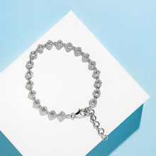 Load image into Gallery viewer, Silver Square Bracelet, Sterling Silver Jewelry, Cubic Zirconia Bracelet, Fancy Silver Accessories, OLLUU Bracelet, Women&#39;s Fashion Jewelry, High-Quality Silver, Elegant Bracelet Design, Non-Allergenic Jewelry, 925 Stamped Bracelet, Authentic Silver Jewelry, Rhodium-Coated Bracelet, Multi-Diamond Hollow Design, Statement Bracelet, Luxury Silver Accessories, Stylish Women&#39;s Bracelet, Spring Lobster Lock Bracelet, Premium Jewelry Collection, Gift Ideas for Her, Rhinestone Bracelet,