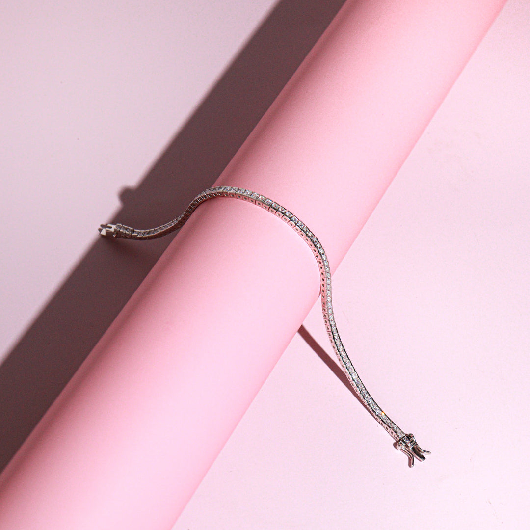 OLLUU Silver Designer Multi Diamonds Bracelets
