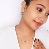 Luxurious OLLUU Silver Necklace Set - Certified 925 Sterling Silver Jewelry