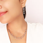 Load image into Gallery viewer, OLLUU Silver Contemporary Layered Necklace