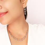 Load image into Gallery viewer, OLLUU Silver Contemporary Layered Necklace
