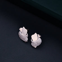 Load image into Gallery viewer, OLLUU Silver Diamond Unique Diamond Earrings For Trendy Look