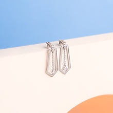 Load image into Gallery viewer, OLLUU Rhombus Drop Earrings Wedding Prom Earrings Diamond Arrow Earrings