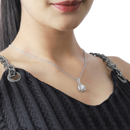 Solitaire Diamond Pendant, Triple Triangle Design, Sterling Silver Necklace, Cubic Zirconia Jewelry, Rhodium Coated Pendant, Non-Allergenic Jewelry, 925 Stamped Pendant, Authentic Diamond Pendant, High-Quality Craftsmanship, Elegant Necklace Design, Women's Fashion Jewelry, Statement Pendant, Hexagonal Pendant, Diamond Necklace, Unique Jewelry Design, Timeless Elegance Pendant, Versatile Necklace, Secure Lock Pendant, Warranty Covered Jewelry, Gift Ideas for Her,