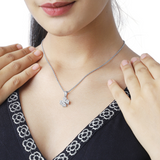 Timeless Beauty: OLLUU Silver Cross Necklace Genuine CZ Diamonds & Sterling Silver