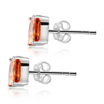 Load image into Gallery viewer, OLLUU Silver Square Orange Stud Earrings
