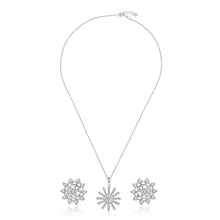 Load image into Gallery viewer, Discover Timeless Beauty: OLLUU Silver Snowflake Necklace Set | Diamond Accents