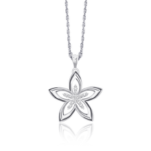 Load image into Gallery viewer, OLLUU Silver Dual Star Necklace