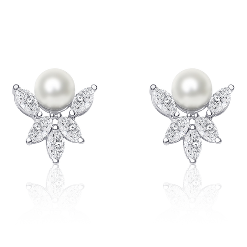 Silver Pearl Earrings, Sterling Silver Jewelry, Diamond Accent Earrings, Bug-Shaped Earrings, Cubic Zirconia Jewelry, Freshwater Pearl Accessories, Rhodium Coated Silver, Non-Allergenic Earrings, 925 Stamped Jewelry, Authentic Silver Earrings, Luxury Jewelry Collection, Exquisite Craftsmanship, Designer Silver Earrings, Stylish Women's Accessories, Statement Earrings, Elegant Pearl Jewelry, Fashionable Silver Earrings, Premium Jewelry Collection, Gift Ideas for Her, OLLUU Silver Earrings,