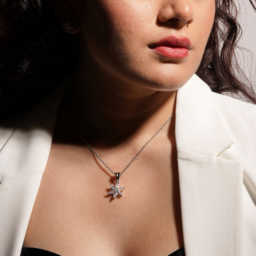 Silver Star Necklace, Celestial Jewelry, Adjustable Rope Chain, Cubic Zirconia Pendant, Sterling Silver Necklace, Rhodium Coated Jewelry, OLLUU Necklace, Sparkling Star Pendant, Non-Allergenic Necklace, 925 Stamped Jewelry, Authentic Silver Pendant, High-Quality Cubic Zirconia, Elegant Necklace Design, Women's Fashion Jewelry, Premium Necklace Collection, Stylish Pendant Necklace, Unique Star Design, Trendy Jewelry Piece, Gift Ideas for Her, Statement Necklace,