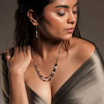 Load image into Gallery viewer, OLLUU Silver Contemporary Layered Necklace
