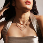 Load image into Gallery viewer, OLLUU Silver Three Layared Necklace
