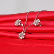 Load image into Gallery viewer, Silver Star Necklace Set, Sterling Silver Jewelry Set, Diamond Pendant and Earrings, Elegant Silver Accessories, OLLUU Necklace Set, Rhodium-Coated Jewelry, Adjustable Chain Necklace, Diamond Pave Jewelry, 925 Stamped Silver, Authentic Sterling Silver Set, High-Quality Silver Jewelry, Luxury Necklace and Earrings, Statement Jewelry Set, Stylish Silver Ensemble, Women&#39;s Fashion Accessories, Premium Jewelry Collection, Gift Ideas for Her, Sparkling Diamond Set, Unique Pendant and Earrings,
