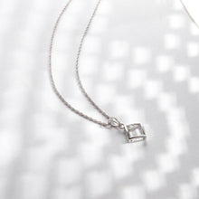 Load image into Gallery viewer, Silver Necklace, Square Pendant, Sterling Silver Jewelry, CZ Necklace, Diamond Pendant, Elegant Necklace, Adjustable Chain, High-Quality Cubic Zirconia, Rhodium-Coated Jewelry, Non-Allergenic Necklace, 925 Stamped Necklace, Authentic Silver Jewelry, Classic Glamour, Timeless Elegance, Stylish Necklace, Versatile Jewelry, Exquisite Craftsmanship, Women&#39;s Fashion Accessories, Luxury Necklace, Gift Ideas for Her,