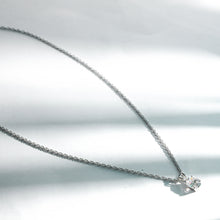 Load image into Gallery viewer, Silver Diamond Necklace, Oval Diamond Pendant, Adjustable Rope Chain, Cubic Zirconia Jewelry, Sterling Silver Necklace, Rhodium Coated Jewelry, Statement Diamond Necklace, Elegant Pendant Necklace, High-Quality Jewelry, Non-Allergenic Necklace, 925 Stamped Jewelry, Authentic Silver Necklace, Solitaire Diamond Necklace, Luxury Necklace Design, Timeless Elegance Jewelry, Fashionable Diamond Necklace, Sparkling CZ Necklace, Premium Necklace Collection, Gift Ideas for Her, OLLUU Jewelry Collection,