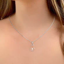 Load image into Gallery viewer, Sparkle and Whimsy: OLLUU Sterling Silver Charming Cat Necklace
