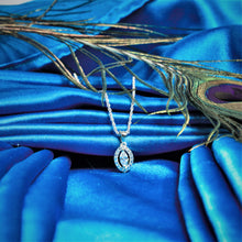 Load image into Gallery viewer, Silver Diamond Necklace, Evil Eye Pendant Jewelry, Marquise Diamond Necklace, Cubic Zirconia Jewelry, Sterling Silver Necklace, Rhodium Coated Jewelry, Adjustable Rope Chain, Multi-Diamond Pendant, Luxury Necklace Design, Elegant Silver Jewelry, OLLUU Necklace Collection, Statement Pendant Necklace, Eye Shaped Necklace, High-Quality Diamond Jewelry, Stylish Necklace Design, Fashionable Pendant Necklace, Pure Silver Necklace, Sparkling Diamond Pendant,