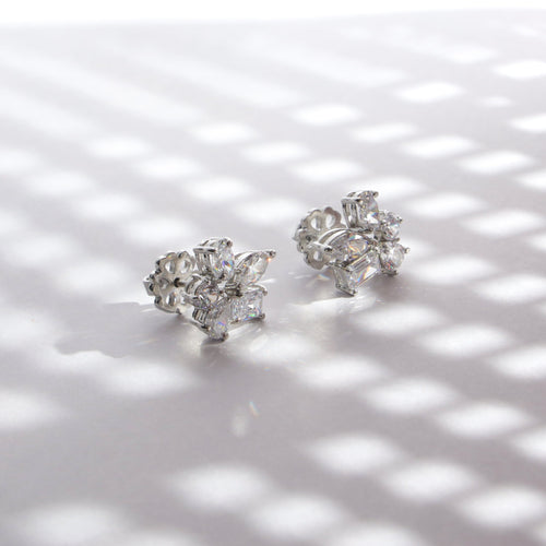 OLLUU Silver Large Diamonds Earrings Silver earrings, Large diamonds, Cubic zirconia, Sterling silver, Hypoallergenic jewelry, Rhodium-coated, Authenticity stamp, 6 months warranty, Luxury earrings, Exquisite design, Non-allergic earrings, Statement jewelry, Elegant accessories, High-quality craftsmanship, Fashion earrings, Precious stones, Sparkling jewelry, Top earrings, Pure silver, OLLUU collection,