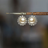 OLLUU Silver Sunset Pearl Earrings