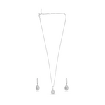 Load image into Gallery viewer, OLLUU Silver Tear Drop Necklace Set