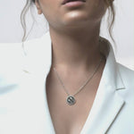 Load and play video in Gallery viewer, OLLUU Silver Button Necklace