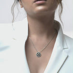 Load and play video in Gallery viewer, OLLUU Silver Button Necklace
