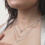 Load and play video in Gallery viewer, OLLUU Silver Three Layared Necklace
