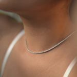 Load and play video in Gallery viewer, OLLUU Silver Multi Diamonds Minimal Necklace