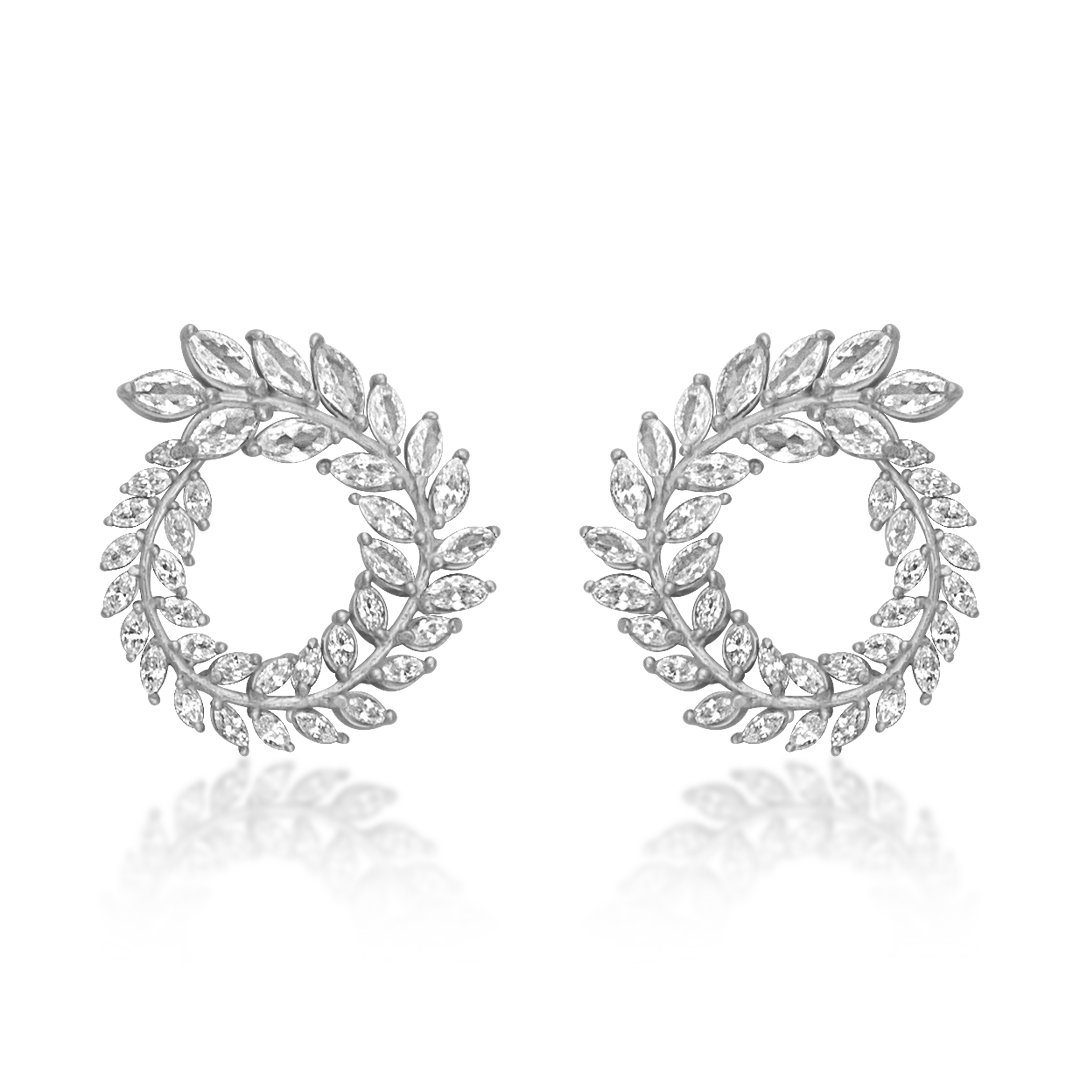 Sterling Silver Diamond Earrings