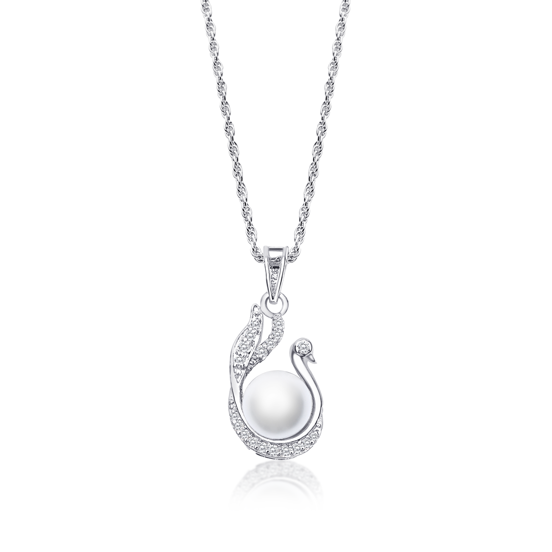 peacock shaped silver necklace, silver chain with pendant