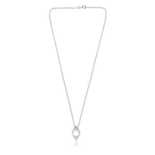 Load image into Gallery viewer, Silver Heart Necklace, Diamond Pendant Jewelry, Adjustable Rope Chain, CZ Sterling Silver Necklace, Elegant Heart Necklace, High-Quality Cubic Zirconia, Rhodium-Coated Necklace, Non-Allergenic Jewelry, 925 Stamped Necklace, Authentic Silver Pendant, Heart-Shaped Necklace, Sophisticated Jewelry, Women&#39;s Fashion Necklace, Premium Sterling Silver, Statement Necklace, Timeless Elegance Jewelry, Fashionable Heart Pendant, Luxury CZ Necklace, Gift Ideas for Her, OLLUU Necklace Collection,