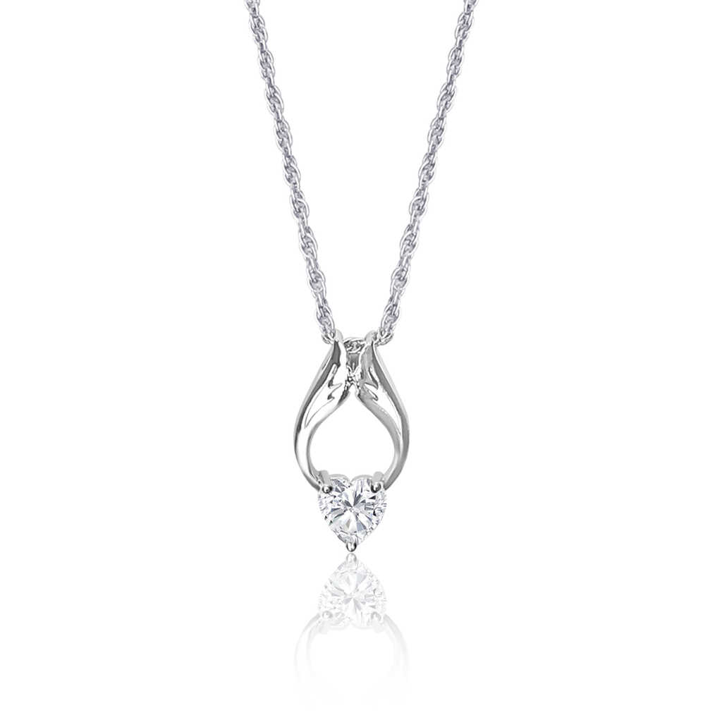 Silver Heart Necklace, Diamond Pendant Jewelry, Adjustable Rope Chain, CZ Sterling Silver Necklace, Elegant Heart Necklace, High-Quality Cubic Zirconia, Rhodium-Coated Necklace, Non-Allergenic Jewelry, 925 Stamped Necklace, Authentic Silver Pendant, Heart-Shaped Necklace, Sophisticated Jewelry, Women's Fashion Necklace, Premium Sterling Silver, Statement Necklace, Timeless Elegance Jewelry, Fashionable Heart Pendant, Luxury CZ Necklace, Gift Ideas for Her, OLLUU Necklace Collection,