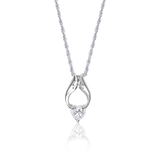 Radiate Elegance: OLLUU Silver Heart Diamond Necklace | Adjustable Rope Chain
